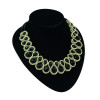 N-5108  New Arrived Golden Metal Blue Black Big Crystal Chain Choker Necklace