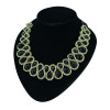 N-5108  New Arrived Golden Metal Blue Black Big Crystal Chain Choker Necklace