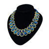 N-5108  New Arrived Golden Metal Blue Black Big Crystal Chain Choker Necklace