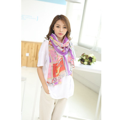 C-0075  New Arrival Famous Brand Horse Animal  Print Cotton Linen Soft Long Scarves Shawl 4 Colors Women