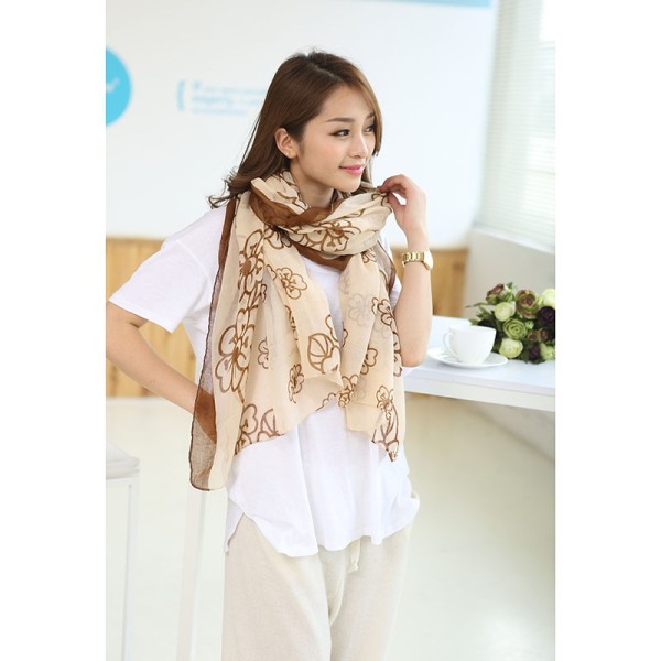 C-0069  New Arrival Famous Brand Flower  Print Cotton Linen Soft Long Scarves Shawl 3 Colors Women