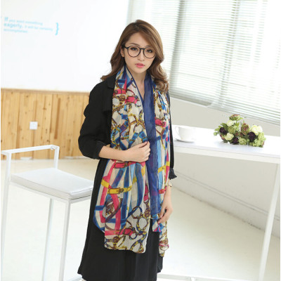 C-0071  New Arrival Famous Brand Belt Design Scrawl Long Rectangle Scarves Shawl 4 Colors Women