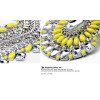 N-5103 Famous brand multi three row silver crystal facted chunky chain blink,shiny big resin gem sunflower drop N-5103  pendant luxury collar statement necklace