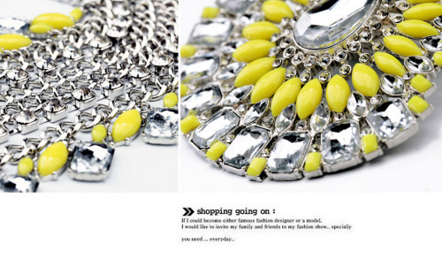 N-5103 Famous brand multi three row silver crystal facted chunky chain blink,shiny big resin gem sunflower drop N-5103  pendant luxury collar statement necklace
