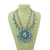 N-5103 Famous brand multi three row silver crystal facted chunky chain blink,shiny big resin gem sunflower drop N-5103  pendant luxury collar statement necklace