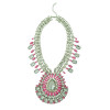 N-5103 Famous brand multi three row silver crystal facted chunky chain blink,shiny big resin gem sunflower drop N-5103  pendant luxury collar statement necklace