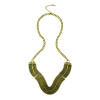 N-5117  European style vintage gold / silver caving vertical metal flower V shape geometry choker necklace