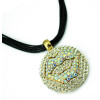N-5113  New Arrival Black Chains Full Colorful Rhinestone Round Lip Pendant Necklace