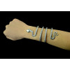 B-0393 * Vintage Style Silver Snake Shape Open Bangle Cuff