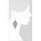 E-3259   Bohemian style carving flower black gem stone clover balls long tassel hangling earrings,ethnic,gypsy,beach,india,african stone jewelry