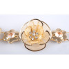 N-5121  European style rose gold layered snake chain rhinestone metal lace flower waist chain skirts jewelry