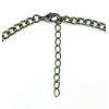 N-5129  European Gun Black Alloy Clear Rhinestone Bat Necklace