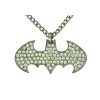 N-5129  European Gun Black Alloy Clear Rhinestone Bat Necklace