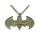 N-5129  European Gun Black Alloy Clear Rhinestone Bat Necklace