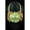 N-5136  Flower Girls Ribbon Chain Pearl Big Lace Flower Necklace Wedding Jewelry Presents