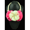 N-5136  Flower Girls Ribbon Chain Pearl Big Lace Flower Necklace Wedding Jewelry Presents