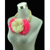 N-5136  Flower Girls Ribbon Chain Pearl Big Lace Flower Necklace Wedding Jewelry Presents