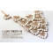 N-5135  Korean fashion  gold plated link chain fan shape white/black  bead statement necklace