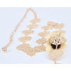 N-5145  Gold Plated Hollow Out Oval Flower Belly Chain Body Jewelry 90cm