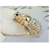 P-0137 European and American style animal badge jewelry gold silver plated alloy clear rhinestone crystal bee pin brooch