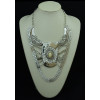 N-5160  European 3 Colors Crystal Acrylic Gem Snake Chain Big Style Statement Necklace