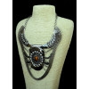 N-5160  European 3 Colors Crystal Acrylic Gem Snake Chain Big Style Statement Necklace