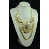 N-5160  European 3 Colors Crystal Acrylic Gem Snake Chain Big Style Statement Necklace