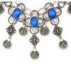 N-5159  Bohemian style gold silver coin tassel gem stone clover flower necklace earrings set,boho,gypsy,ethnic statement necklace set