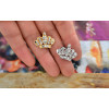 P-0144 European Gold Silver Plated Alloy Rhinestone Crown Collar Pin Brooch