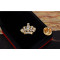 P-0144 European Gold Silver Plated Alloy Rhinestone Crown Collar Pin Brooch