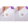 P-0144 European Gold Silver Plated Alloy Rhinestone Crown Collar Pin Brooch