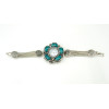 B-0411 Hot Sale Fashion & Casual Antique Silver Wide Layered Chain Big Vogue Flower Bracelet Quartz  Wristwatches Clock