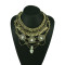 N-5167 European Style Wide Chain Carving Coin Beads Snake Chain Crystal Ethnic Statement Necklace Costume Jewelry