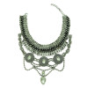 N-5167 European Style Wide Chain Carving Coin Beads Snake Chain Crystal Ethnic Statement Necklace Costume Jewelry