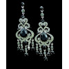 E-3286  Bohemian Wedding Jewelry Rhinestone Big Crystal Shinning Dangle Fringe Luxury Earrings