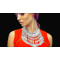 N-3943  New Vintage Style Silver Retro Golden Carving Handcraft Coin Fringe Zamac Necklace