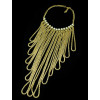 N-5173 European Style Fashion Rhinestone Gold Plated Wide Chain Tassels Ball   Statement Chunky Necklace