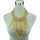 N-5174 European Style Gold Wide Facted Clearly Stone Chunky Statement Metal Tassel Ball collar Bib Luxury Necklace