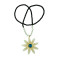 N-5175 Korea Style Beaded Sweater Chain Crystal Big Sun Flower Necklace
