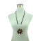 N-5175 Korea Style Beaded Sweater Chain Crystal Big Sun Flower Necklace