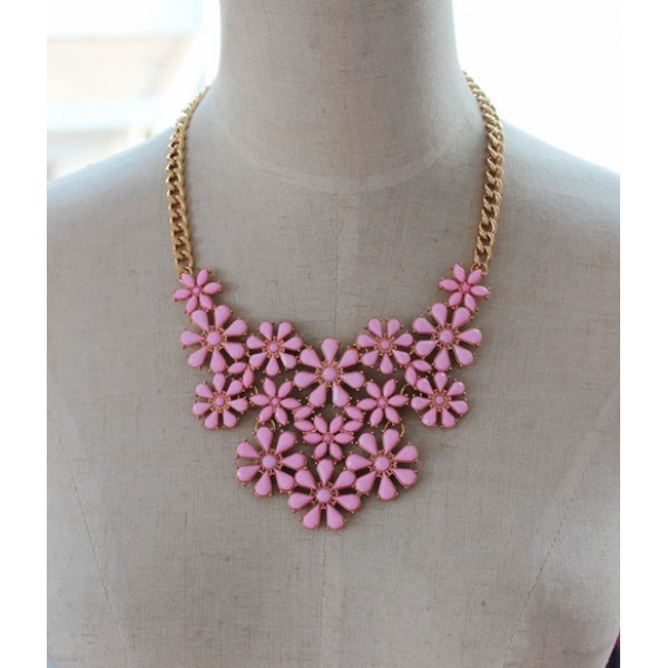 N-5186  European style fashion exaggerated alloy flower necklace gold plated F21 new Tanabata gift fashion necklace