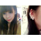 E-3287  Korean fashion silver plated charming rhinestone butterfly earhook ear clip earrings