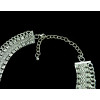 N-5187   European  Style Silver Gold Plated Metal Wide Chain Multilayer Tassel Crystal rhinestone chunk statement  Necklace  Jewelry