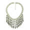 N-5196 European vintage style Fringe Carving Flower Collar Coin Statement Necklace