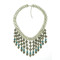 N-5196 European vintage style Fringe Carving Flower Collar Coin Statement Necklace