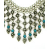 N-5196 European vintage style Fringe Carving Flower Collar Coin Statement Necklace