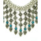 N-5196 European vintage style Fringe Carving Flower Collar Coin Statement Necklace