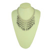 N-5196 European vintage style Fringe Carving Flower Collar Coin Statement Necklace