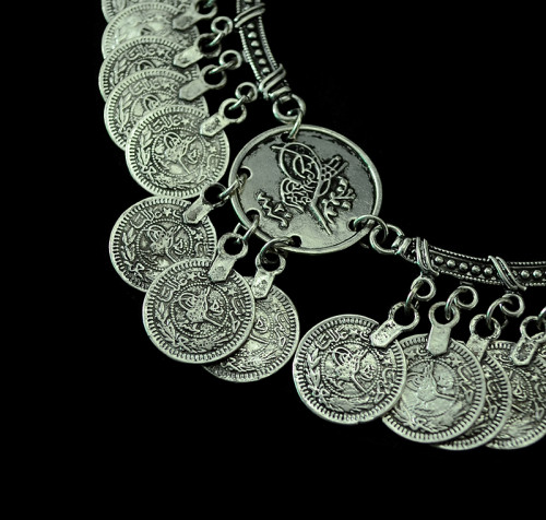 N-5191 vintage style ethnic jewelry necklaces acrylic carving flowers round coin tassels necklaces