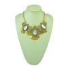 N-5207   Turkish Fashion Vintage Style Handmade Boho Hollow Out Drop Crystal Coin Necklace Metal Festival Costume